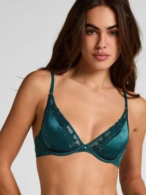 Hunkemöller Nieusztywniany biustonosz z fiszbinami Julia Zielony