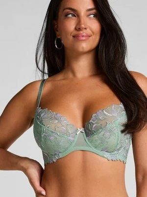 Hunkemöller Nieusztywniany biustonosz z fiszbinami Lauren Zielony