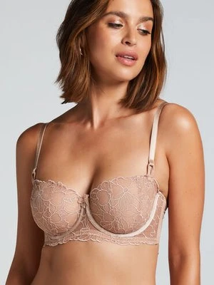 Hunkemöller Nieusztywniany biustonosz z fiszbinami longline Anya Brązowy