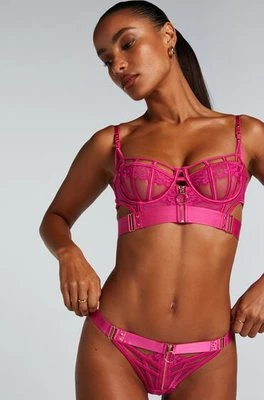 Hunkemöller Nieusztywniany biustonosz z fiszbinami longline Sable Różowy