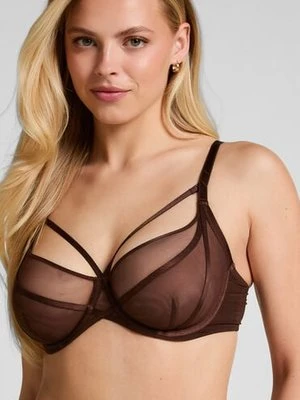 Hunkemöller Nieusztywniany biustonosz z fiszbinami Rianne Brązowy