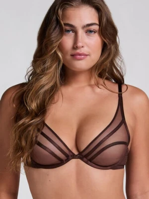 Hunkemöller Nieusztywniany biustonosz z fiszbinami Rianne Brązowy