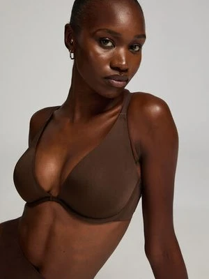 Hunkemöller Nieusztywniany biustonosz z fiszbinami Smooth Brązowy