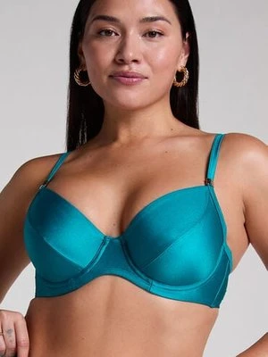 Hunkemöller Nieusztywniany stanik bikini z fiszbinami Aqua Zielony