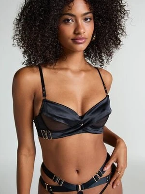 Hunkemöller Nieusztywniony biustonosz z fiszbinami Colette Czarny