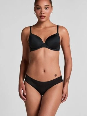 Hunkemöller Niewidoczne pod ubraniem brazyliany z paskami i siateczką Czarny