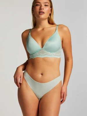 Hunkemöller Niewidoczne pod ubraniem stringi z koronkowym tyłem Zielony