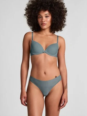 Hunkemöller Niewidoczne pod ubraniem stringi z paseczkami i siateczką Szary