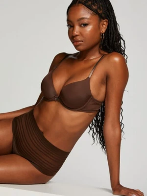 Hunkemöller Niewidoczne pod ubraniem stringi z wysokim stanem Brązowy