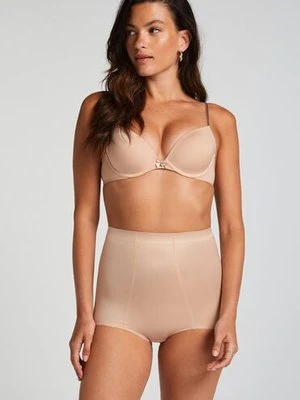 Hunkemöller Obcisłe modelujące majtki z wysokim stanem Beżowy