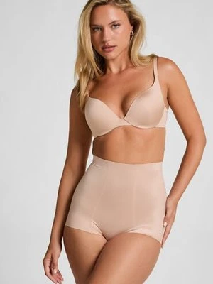 Hunkemöller Obcisłe modelujące majtki z wysokim stanem Beżowy