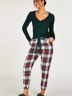 Hunkemöller Petite Flanella spodnie od piżamy Biały