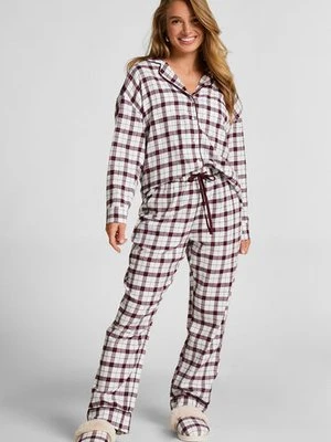 Hunkemöller Petite Flanella spodnie od piżamy Biały