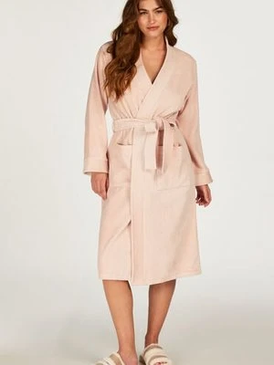 Hunkemöller Pikowany szlafrok Różowy