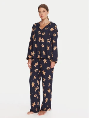 Hunkemöller Piżama Gingerbread 302783 Czarny Regular Fit