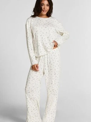 Hunkemöller Piżama Spodnie Loose Pointelle Biały