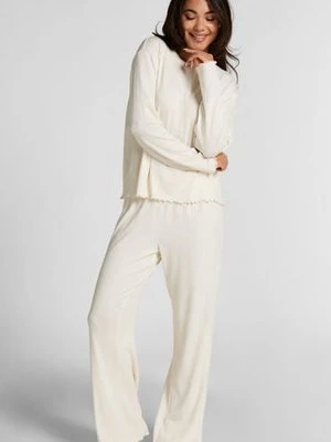 Hunkemöller Piżama Spodnie Loose Pointelle Biały