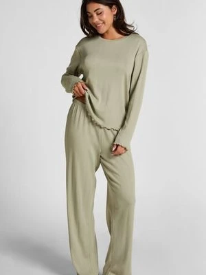 Hunkemöller Piżama Spodnie Loose Pointelle Zielony