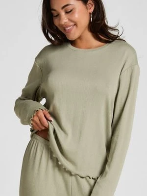 Hunkemöller Piżama Top Loose Pointelle Zielony