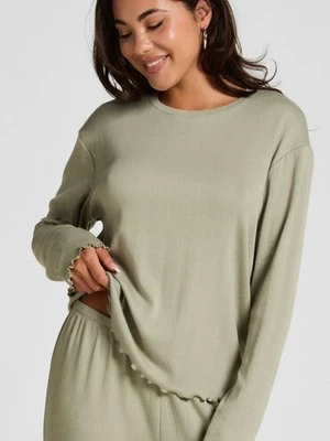 Hunkemöller Piżama Top Loose Pointelle Zielony