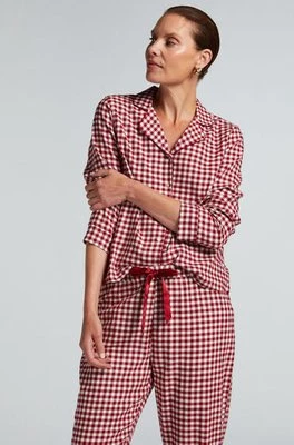 Hunkemöller Piżama we wzór Flannel Czerwony