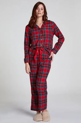 Hunkemöller Piżama we wzór Flannel Czerwony