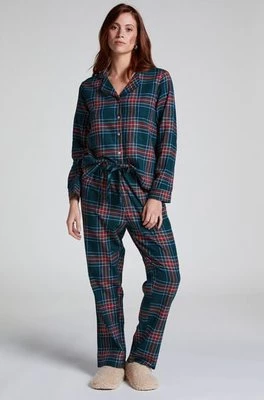 Hunkemöller Piżama we wzór Flannel Zielony