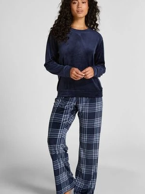 Hunkemöller Piżama we wzór Velours Niebieski