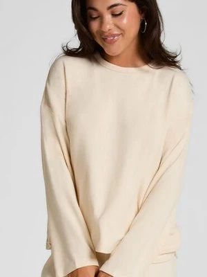 Hunkemöller Piżamowy top z dżerseju z długimi rękawami Biały