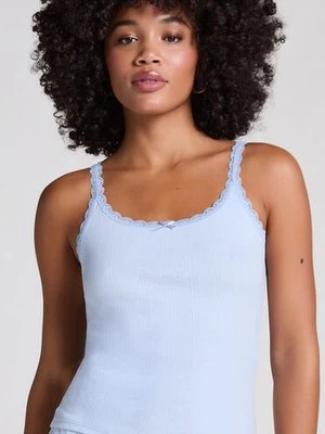 Hunkemöller Podkoszulek Pointelle Niebieski