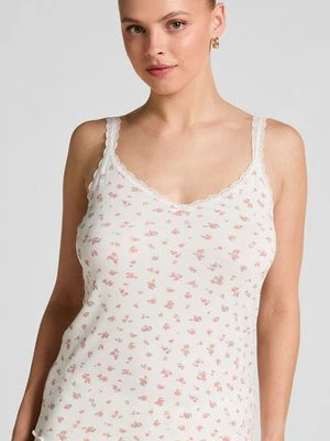 Hunkemöller Prążkowana koszulka na ramiączkach Biały