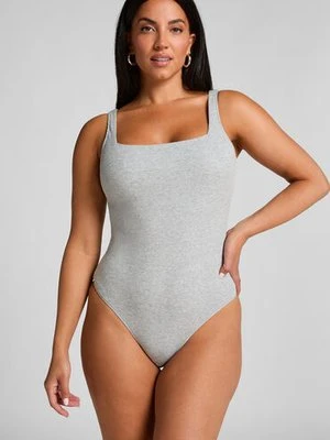 Hunkemöller Prążkowane bawełniane body Szary