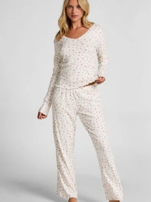 Hunkemöller Prążkowane spodnie piżamowe Biały