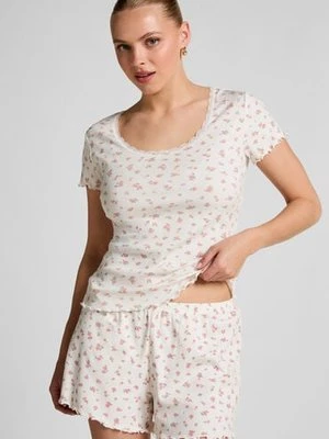 Hunkemöller Prążkowane szorty piżamowe Biały