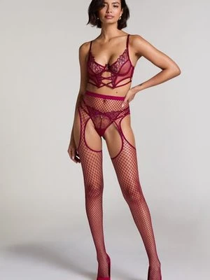 Hunkemöller Private Rajstopy Open Bum Czerwony