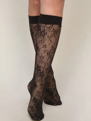 Hunkemöller Przezroczyste Skarpetki Koronka Siatka Czarny