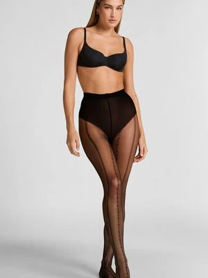 Hunkemöller Rajstopy 15 Den Linie Graficzne Czarny
