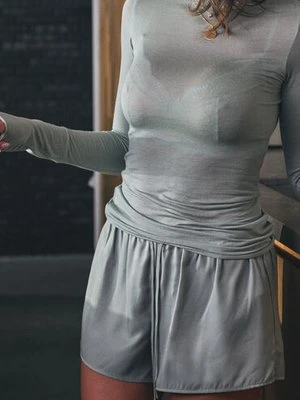 Hunkemöller Satin Shorts Ayla Zielony