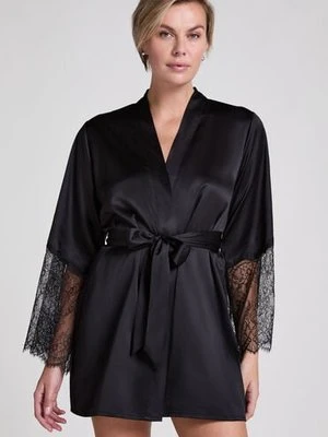 Hunkemöller Satynowe kimono Czarny
