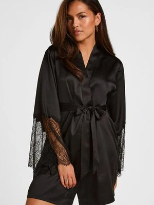 Hunkemöller Satynowe kimono Czarny