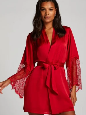 Hunkemöller Satynowe kimono Czerwony