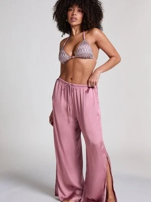 Hunkemöller Satynowe spodnie plażowe Różowy