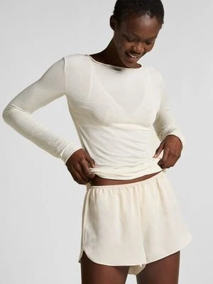 Hunkemöller Satynowe szorty Minimal Biały