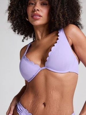Hunkemöller Scallop biustonosz bikini bez wkładek z fiszbinami Fioletowy