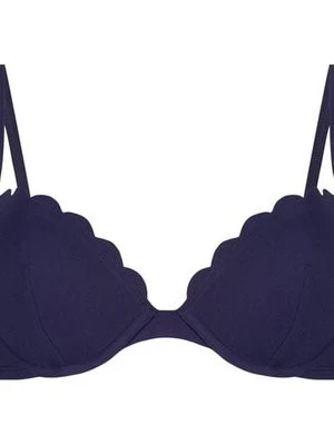 Hunkemöller Scallop biustonosz bikini z wkładkami i fiszbinami Niebieski