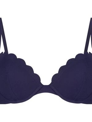 Hunkemöller Scallop biustonosz bikini z wkładkami i fiszbinami Niebieski