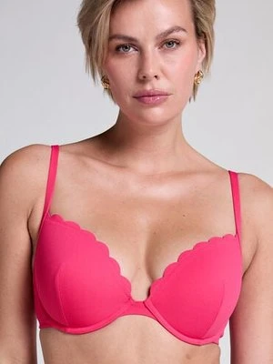 Hunkemöller Scallop biustonosz bikini z wkładkami i fiszbinami Różowy