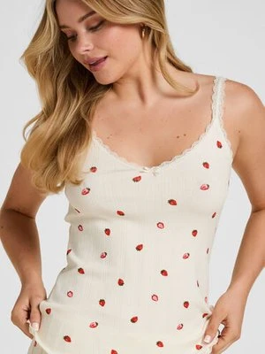 Hunkemöller Singlet Piżamowy Pointelle Biały