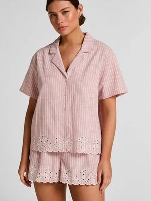 Hunkemöller Spodenki Piżamowe w Paski Różowy