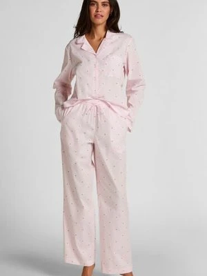 Hunkemöller Spodnie bawełniane w paski i serca Biały